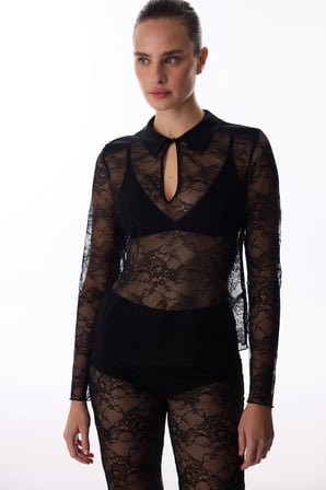 Siyah Lace Tişört