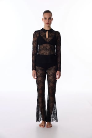 Siyah Lace Tişört
