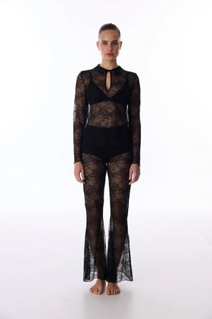 Siyah Lace Tişört