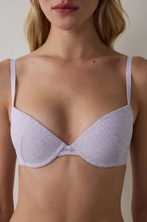 Lila Pleasure Dantelli Pedli Push Up Sütyen
