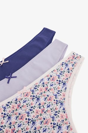 Renkli Lilac Princess 3'lü Pamuklu Brazilian Külot