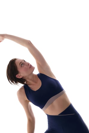 #İzbırakmaz Lacivert Stretch360 Orta Destek Kontrast Detaylı Çıkarılabilir Pedli Zero Feel Spor Sütyeni