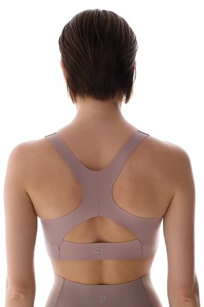 #İzbırakmaz Bej Stretch360 Orta Destek Çıkarılabilir Pedli Zero Feel Spor Sütyeni