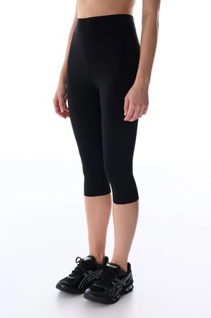 Siyah Wonder Yüksek Destek Toparlayıcı Etkili Yüksek Bel Contour Kapri Tayt