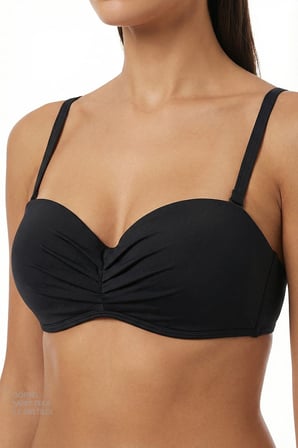 Siyah Lotus Straplez Bikini Üstü