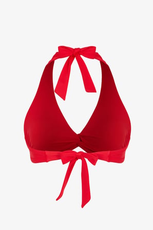 Kırmızı New Üçgen Twist Bikini Üstü