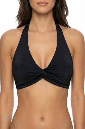 Siyah New Üçgen Twist Bikini Üstü