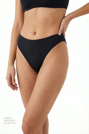 Si̇yah Minimal Orta Bel Bikini Altı
