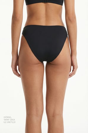 Si̇yah Minimal Orta Bel Bikini Altı
