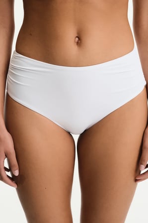 Beyaz High Büzgülü Bikini Altı