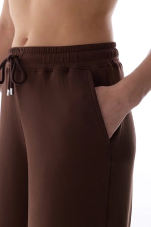 Kahverengi Crop Modal Pantolon
