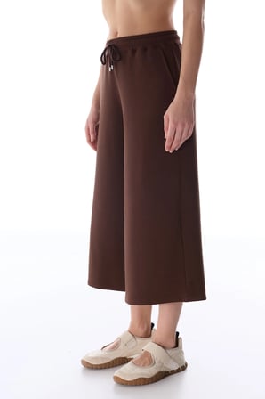 Kahverengi Crop Modal Pantolon
