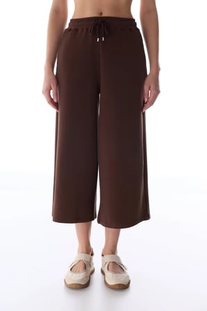 Kahverengi Crop Modal Pantolon