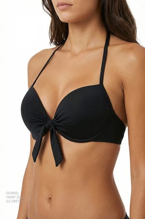 Si̇yah Cup Bikini Üstü