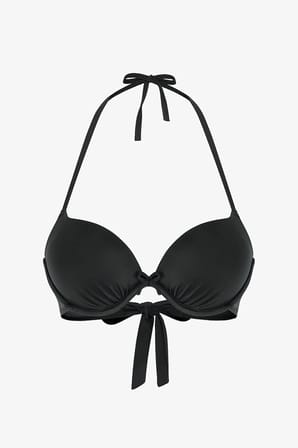 Si̇yah Push Up Bikini Üstü