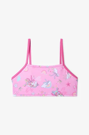 Kız Çocuk Uniribbon Halter Unicorn Desenli Bikini Takımı