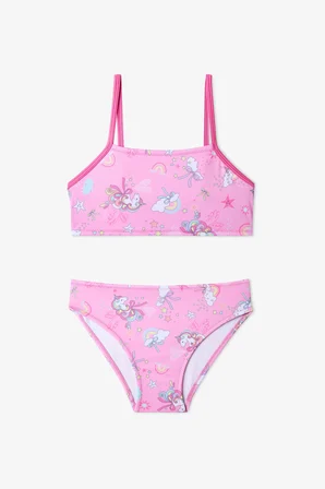 Kız Çocuk Uniribbon Halter Unicorn Desenli Bikini Takımı