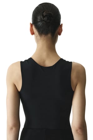 Siyah U Yaka Yumuşak Dokulu Bodysuit