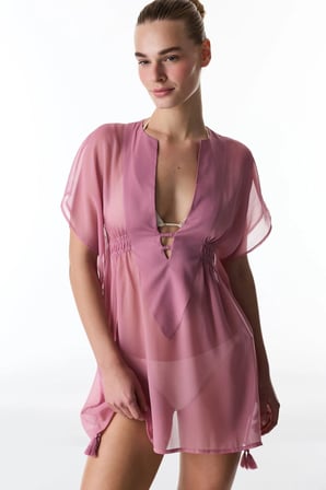 Gül Pembesi Basic Kaftan
