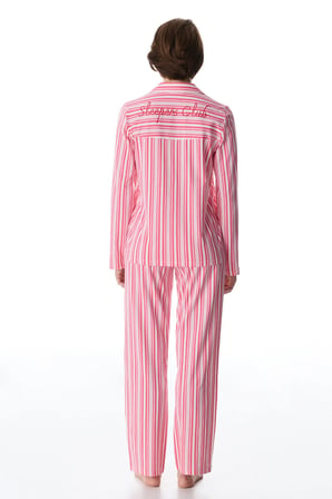Pembe Sleeper Club Pamuklu Gömlek Pantolon Pijama Takımı