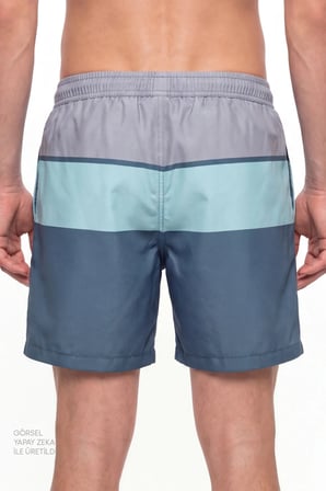 Erkek Mindful Colour Block Çizgili Şort