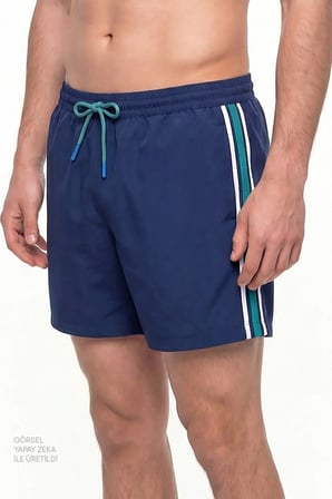 Erkek Koyu Mavi Retro Tennis Şort
