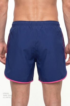 Erkek Lacivert Pink Binding Şort