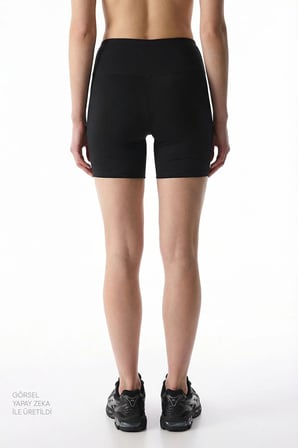 Siyah Yüksek Bel Hot Pant