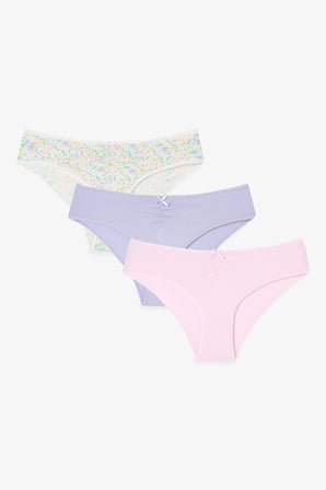 Renkli Festival Bloom V Model3'lü Pamuklu Slip Külot