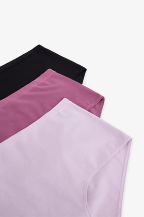 Renkli Fair Orchid 3'lü Yüksek Bel Slip Külot