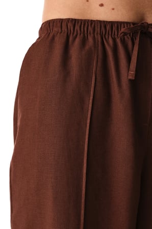 Kahverengi Alice Keten Pantolon