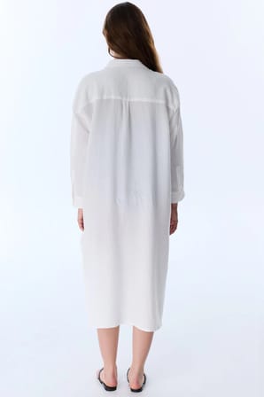 Beyaz Bia Uzun Kollu Kaftan