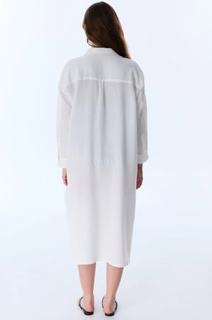 Beyaz Bia Uzun Kollu Kaftan