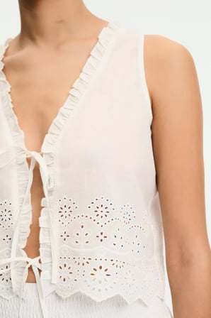 Beyaz Elliot Çiçekli Bikini Üstü