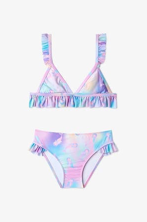 Kız Çocuk Deniz Kızı Üçgen Bikini Takımı