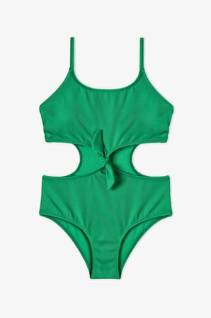 Yeşil Genç Kız Knot Monokini