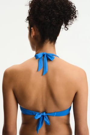 Okyanus Mavi Üçgen Burgu Bikini Üstü