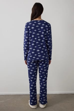 Lacivert Cloudy Night Pantolon Pijama Takımı