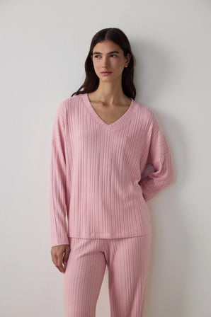 Pembe Cozy Pink Pantolon Termal Etkili Pijama Takımı