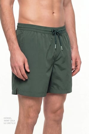 Erkek Kır Yeşili Basic Dark Green Şort