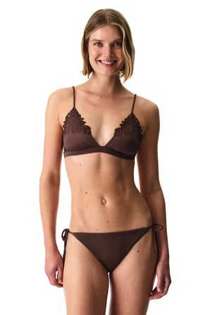 Kahverengi Valeria Üçgen Fit Bikini Üstü