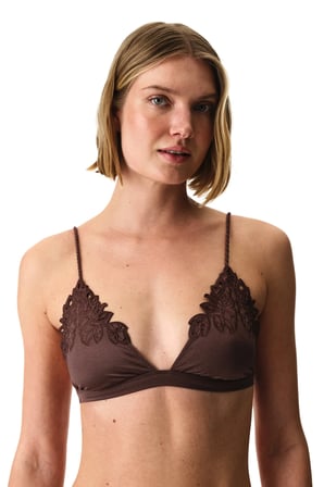 Kahverengi Valeria Üçgen Fit Bikini Üstü