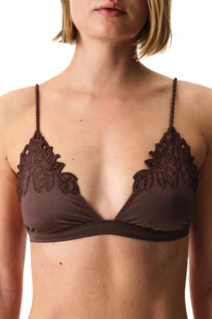 Kahverengi Valeria Üçgen Fit Bikini Üstü