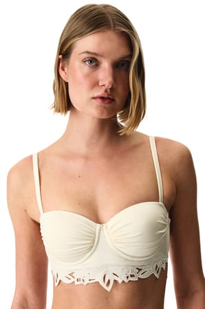 Ekru Valeria Yarım Band Bikini Üstü