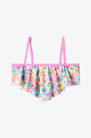 Kız Çocuk Sevimli Bandeau Meyve Desenli Bikini Takımı