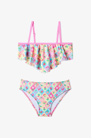 Kız Çocuk Sevimli Bandeau Meyve Desenli Bikini Takımı