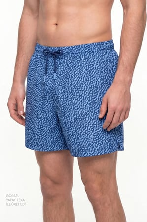 Erkek Mavi Navy Coral Şort