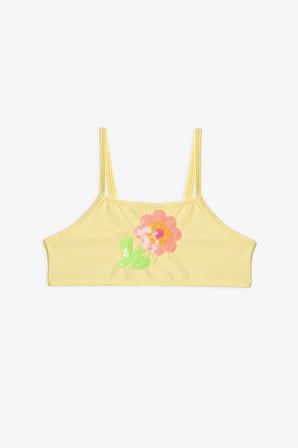 Kız Çocuk Sarı Sequin Halter Bikini Takımı
