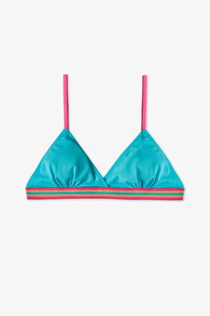 Kız Çocuk Turkuaz Island Üçgen Bikini Takımı