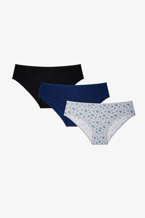Azure Kapamalı Çiçekli 3'lü Slip Külot